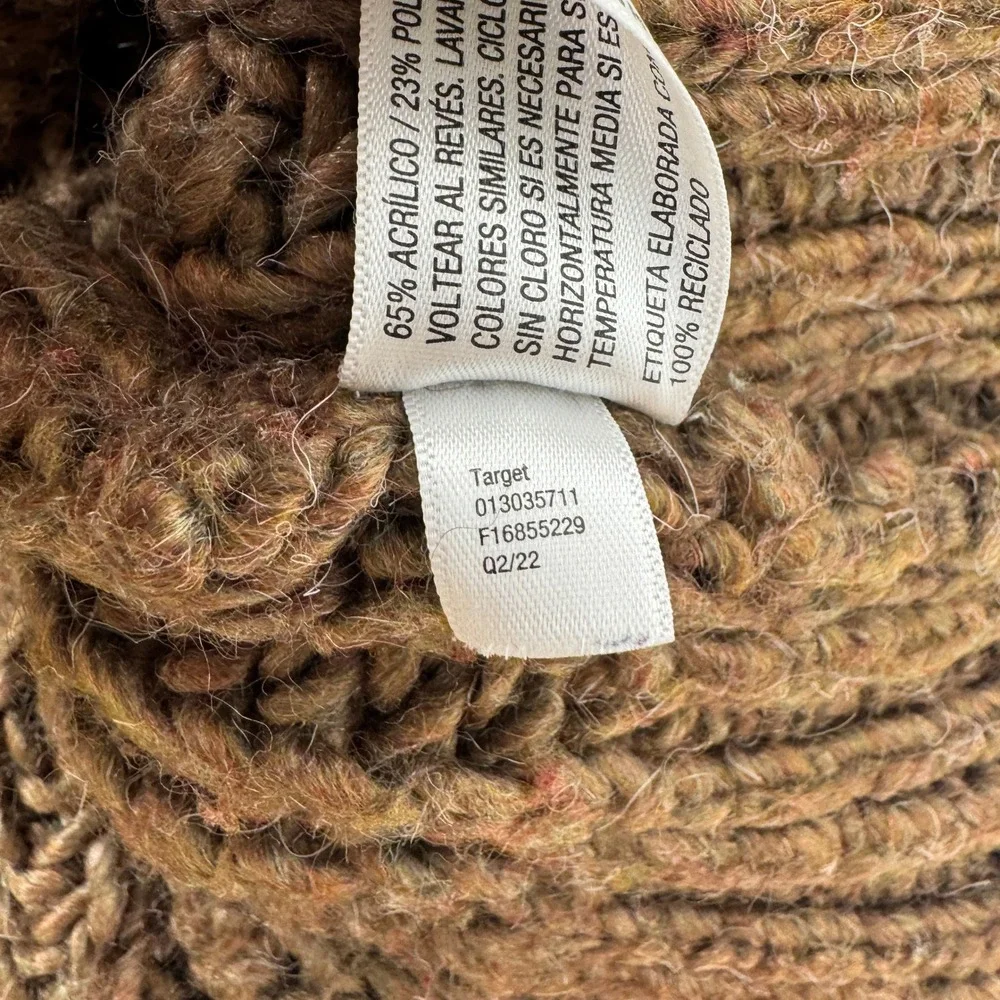 Universal Thread Chunky Brown Cable Knit Mock Neck‎ Sweater Size M Fisherman